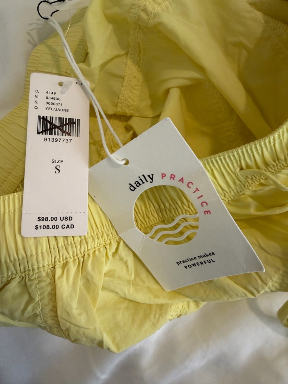 Daily Practice by Anthropologie Parachute Pants Yellow Size Small NWT - Picture 7 of 7